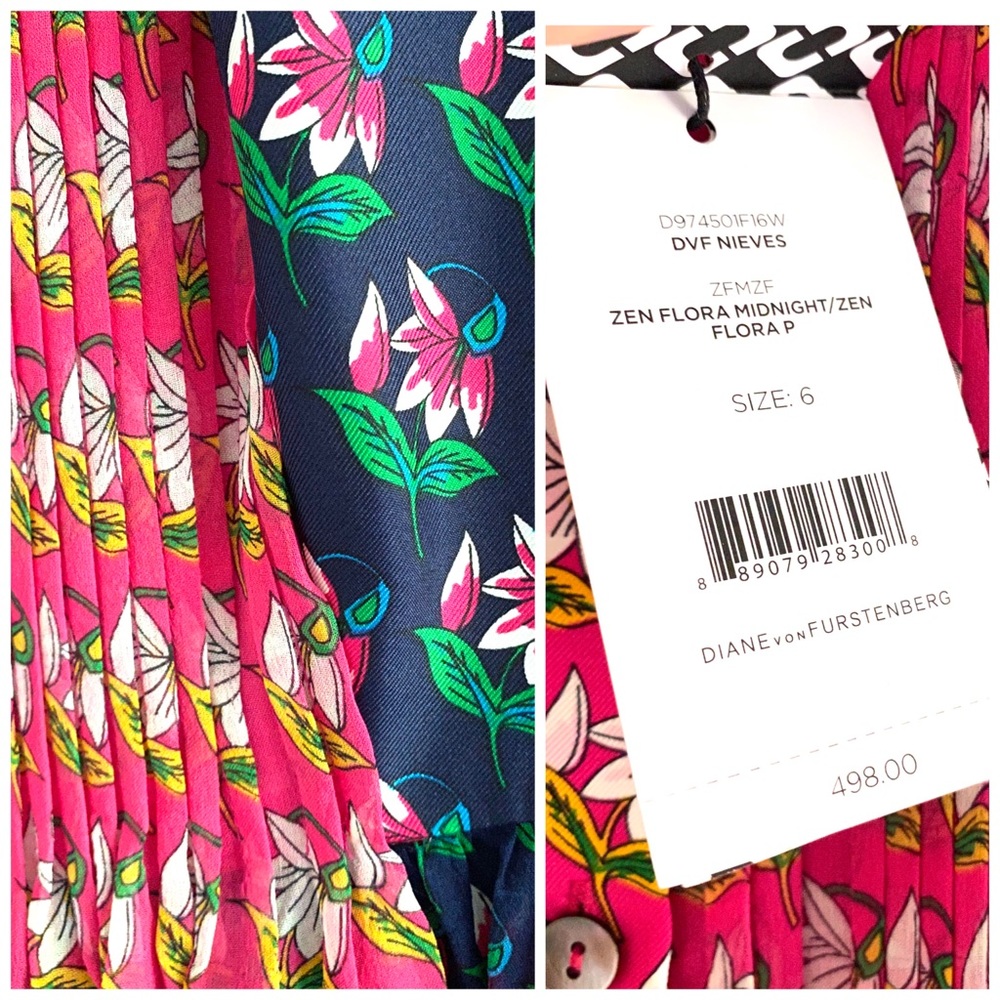 SOLD NWT DVF Nieves silk shirt dress - Picture 8 of 8